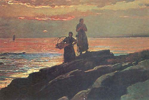 Winslow Homer Sunset, Saco Bay China oil painting art